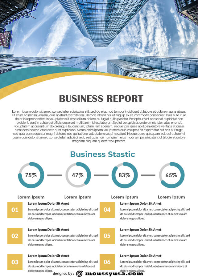 Business Report template free psd