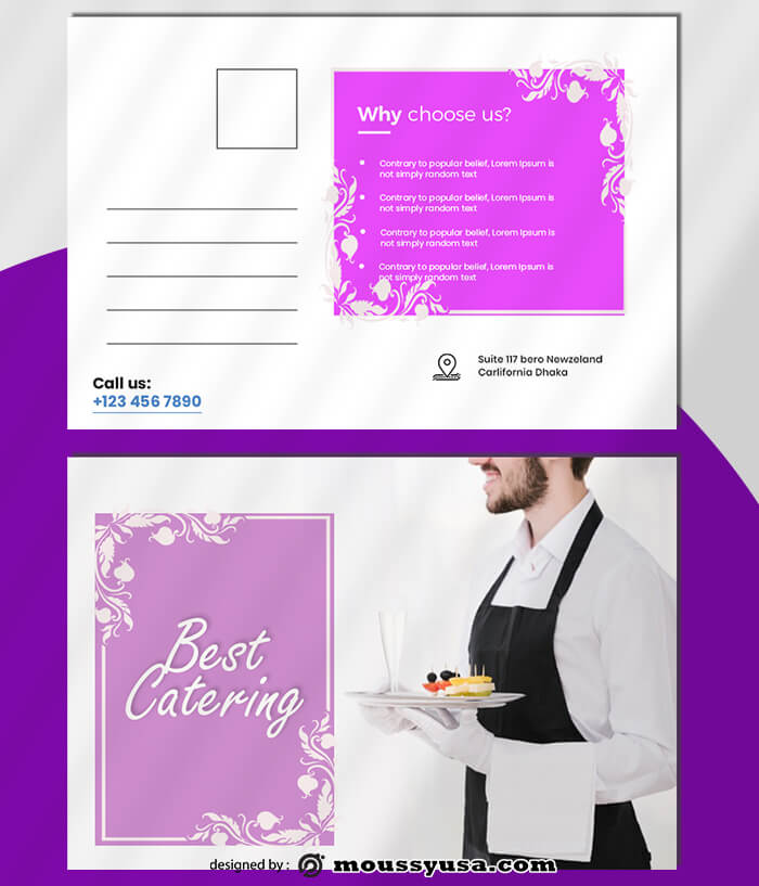 Catering Postcard Design PSD