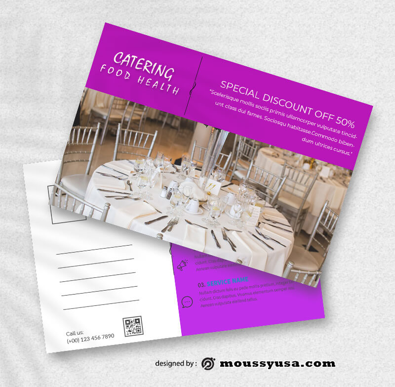 Catering Postcard templates Example