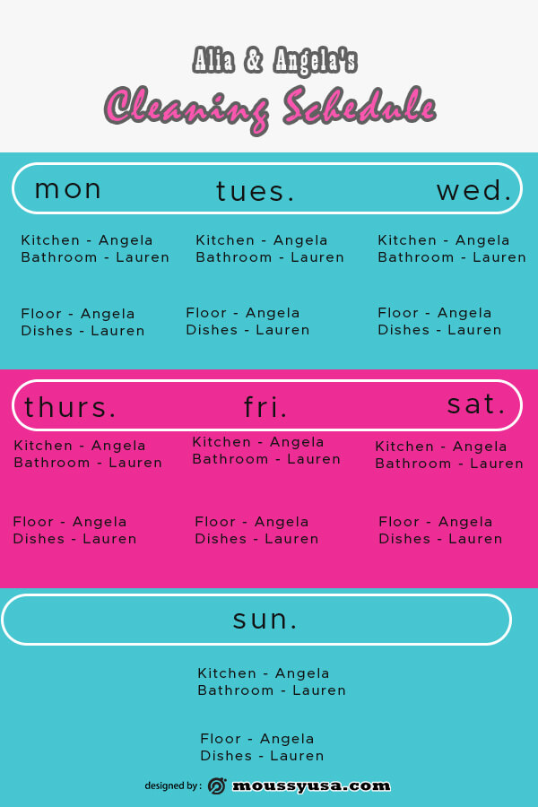 Cleaning Schedule free download psd