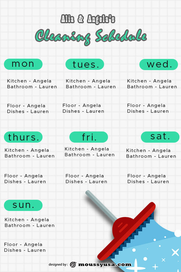 Cleaning Schedule free psd template