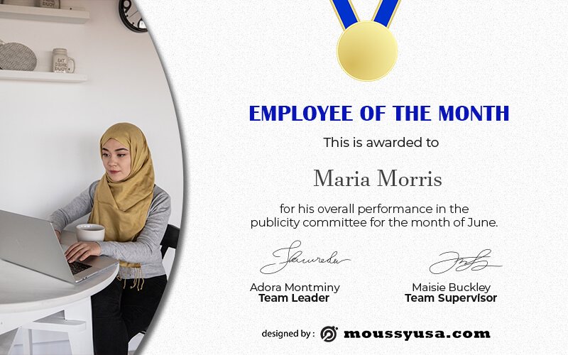 Employee of the Month customizable psd design templates