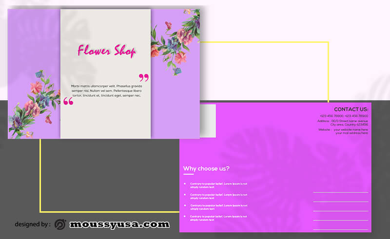 Flower Shop Postcard templates Sample