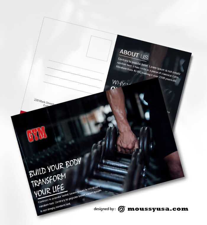 GYM Postcard PSD templates For