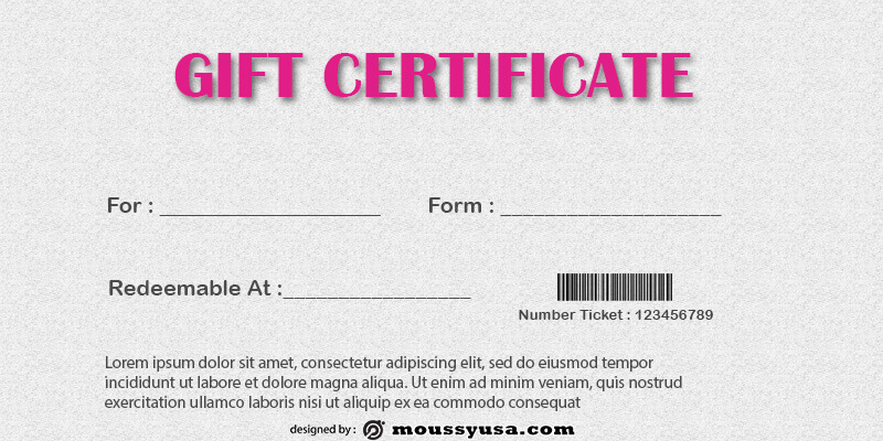 Gift Certificate Template in photoshop