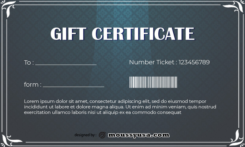 Gift Certificate Template template for photoshop