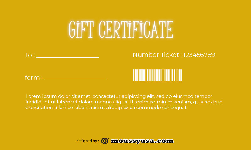 Gift Certificate free download psd