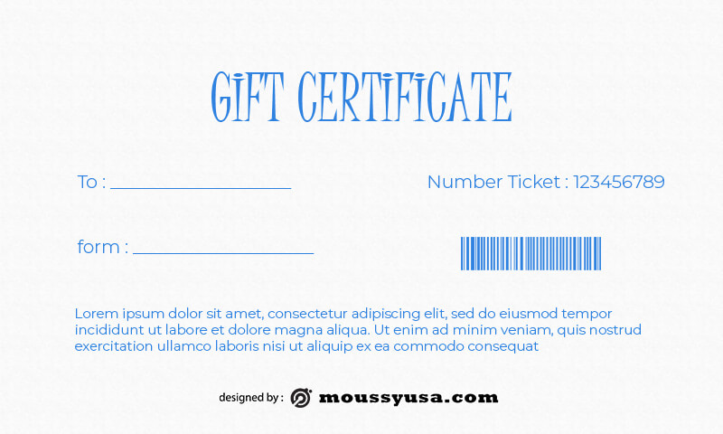 Gift Certificate in psd design