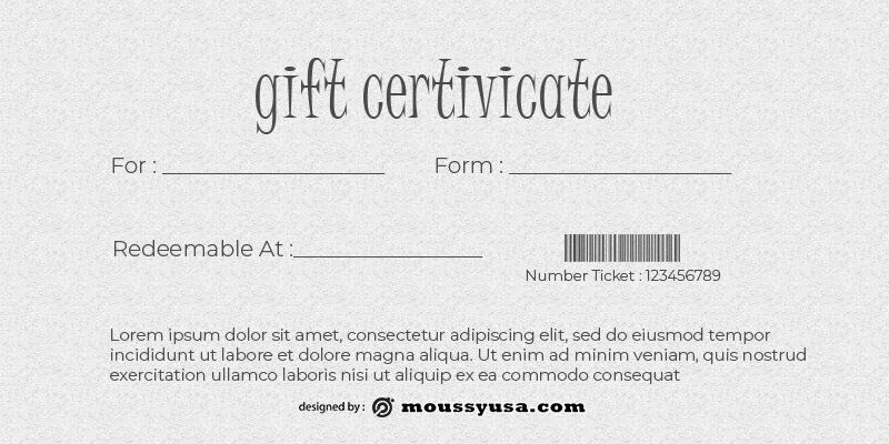 Gift Certificate psd template free