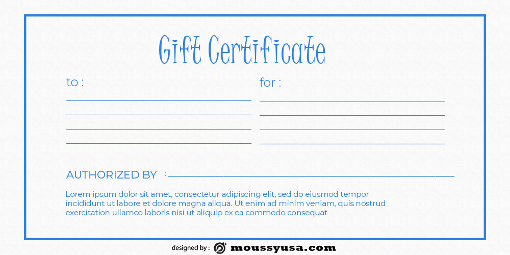 Gift Certificate template for photoshop