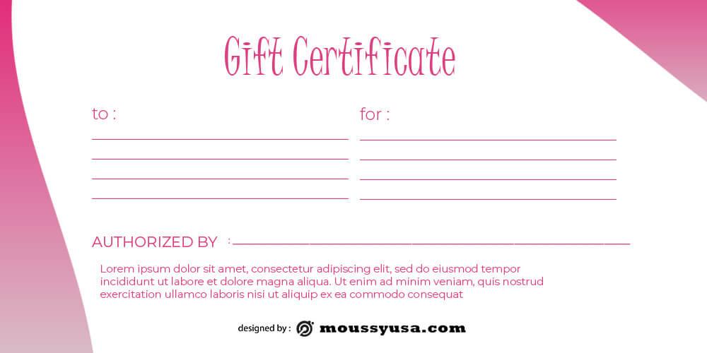 Gift Certificate template free psd