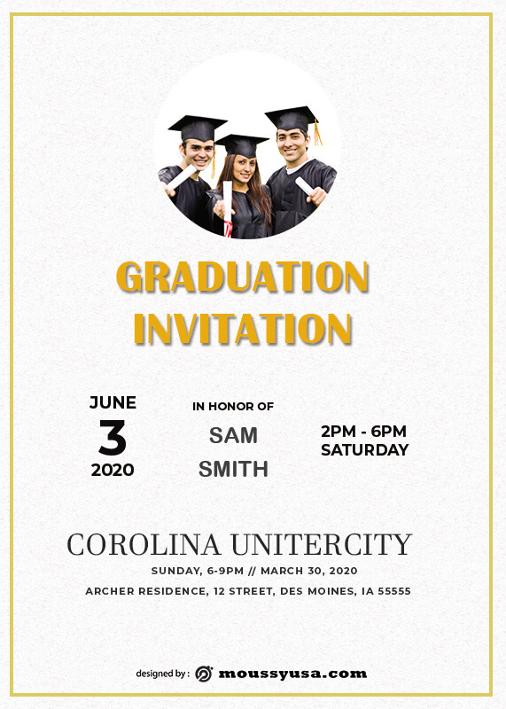 Graduation Invitation free psd template