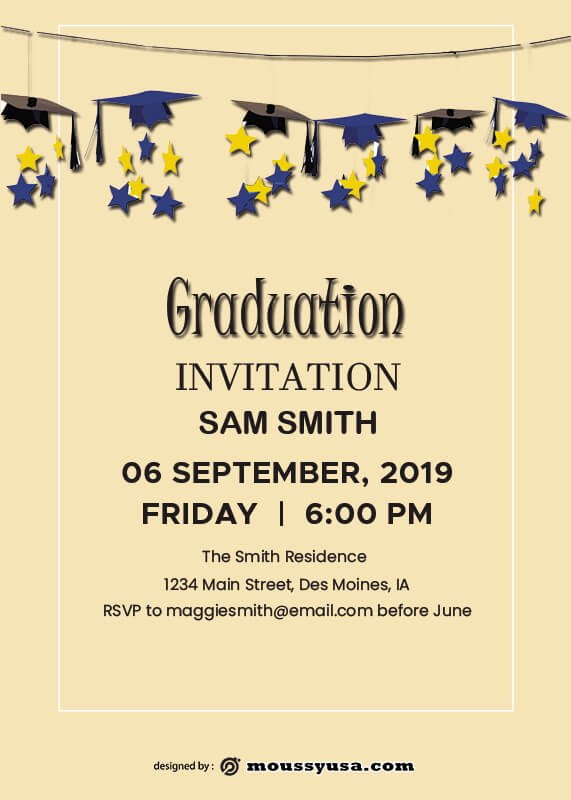 Graduation Invitation in photoshop free download