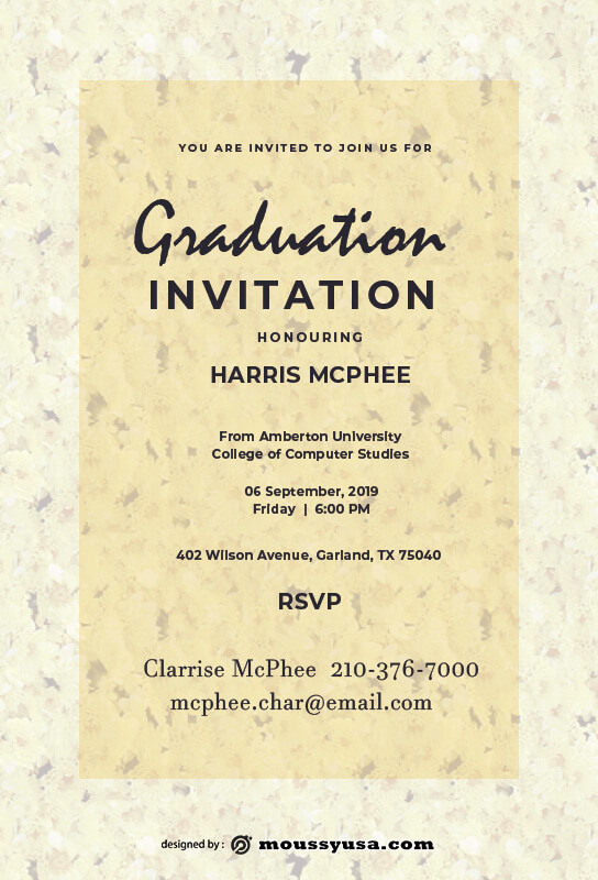 Graduation Invitation in photoshop