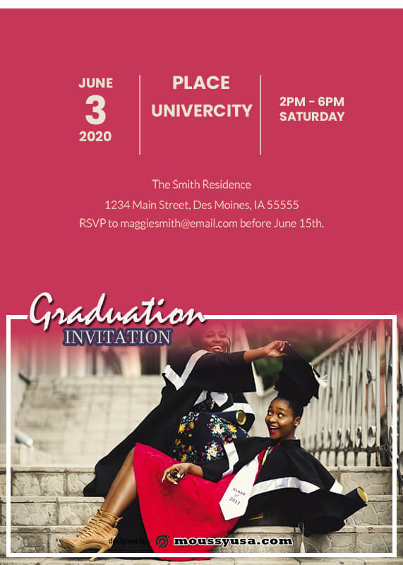 Graduation Invitation psd template free