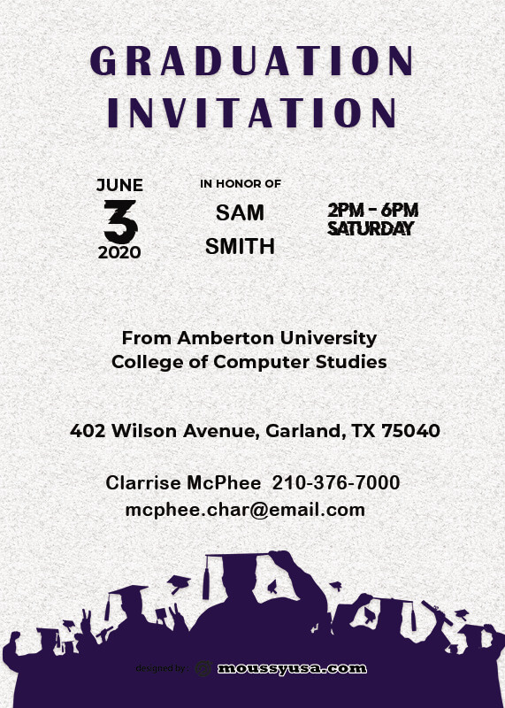 Graduation Invitation template for photoshop