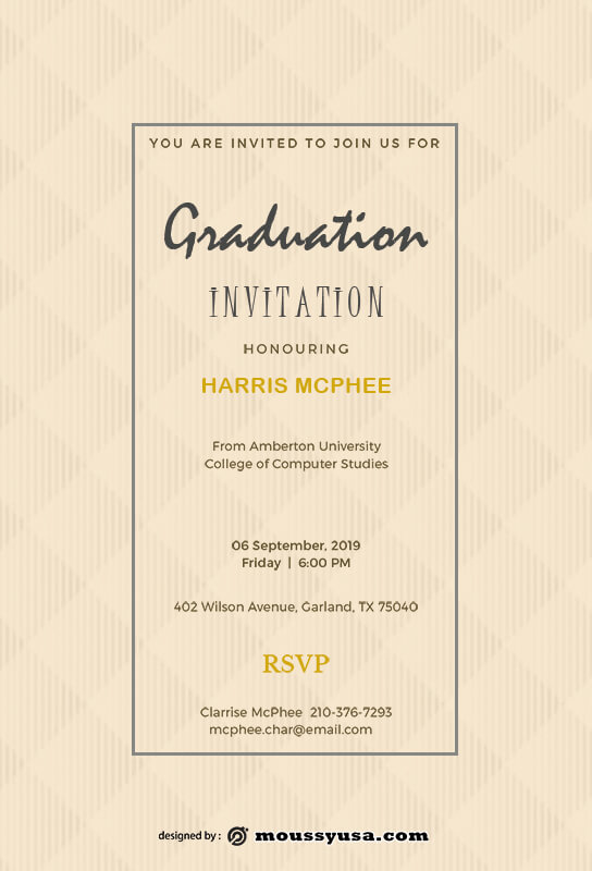 Graduation Invitation template free psd