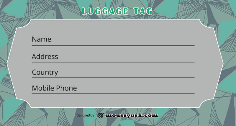 Luggage tag customizable psd design template