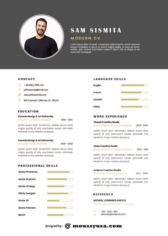 Modern CV free psd template