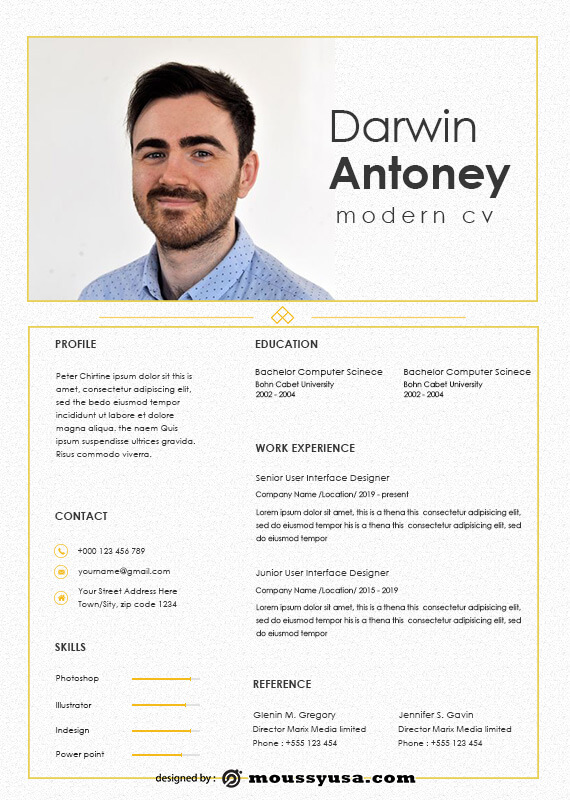 Modern CV in photoshop