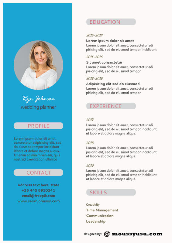 Modern CV psd template free