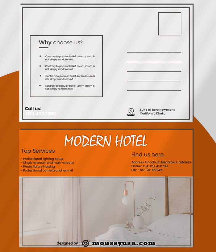 Modern Hotel Postcard templates Design