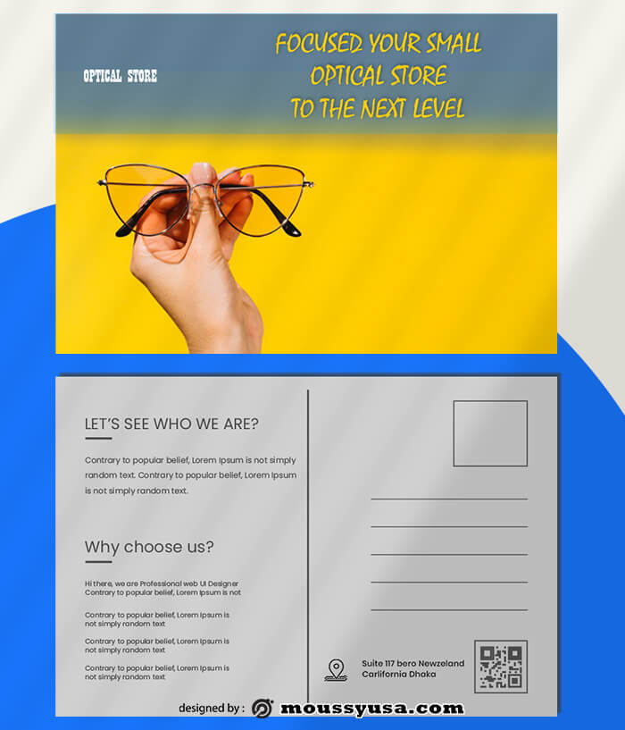 Optical Store Postcard templatess Design