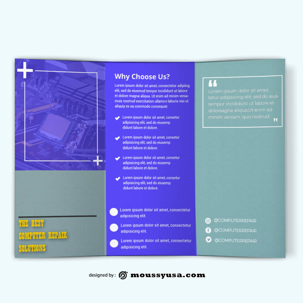 PSD Computer Repair Brochure templates