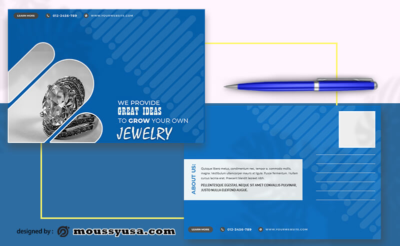 PSD Jewelry Postcard templates