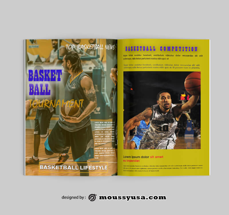 PSD templates For Basketball Magazine