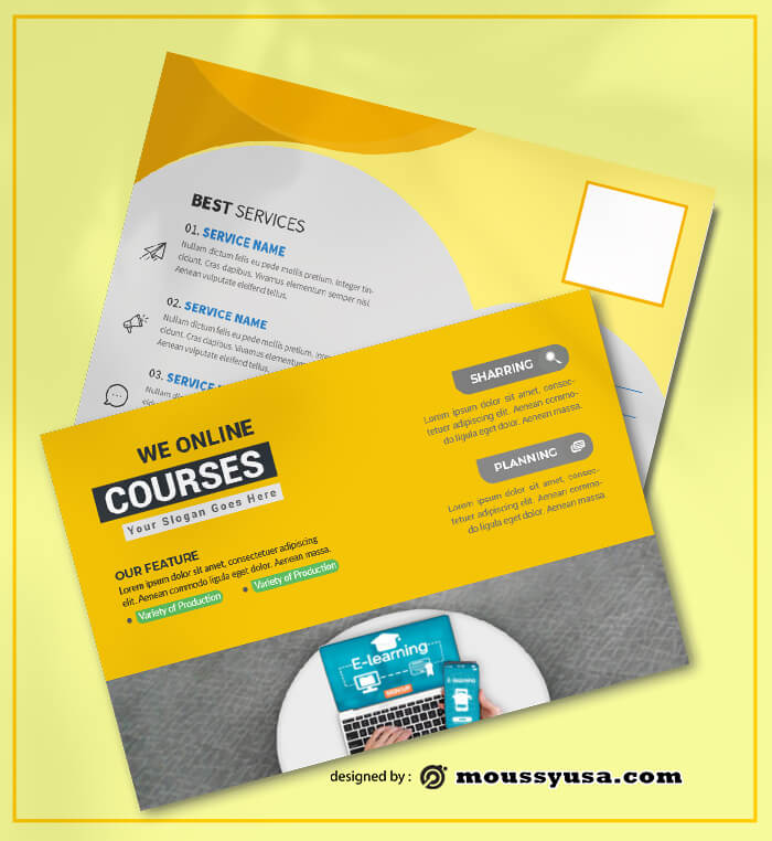 PSD templates For Coursus Postcard