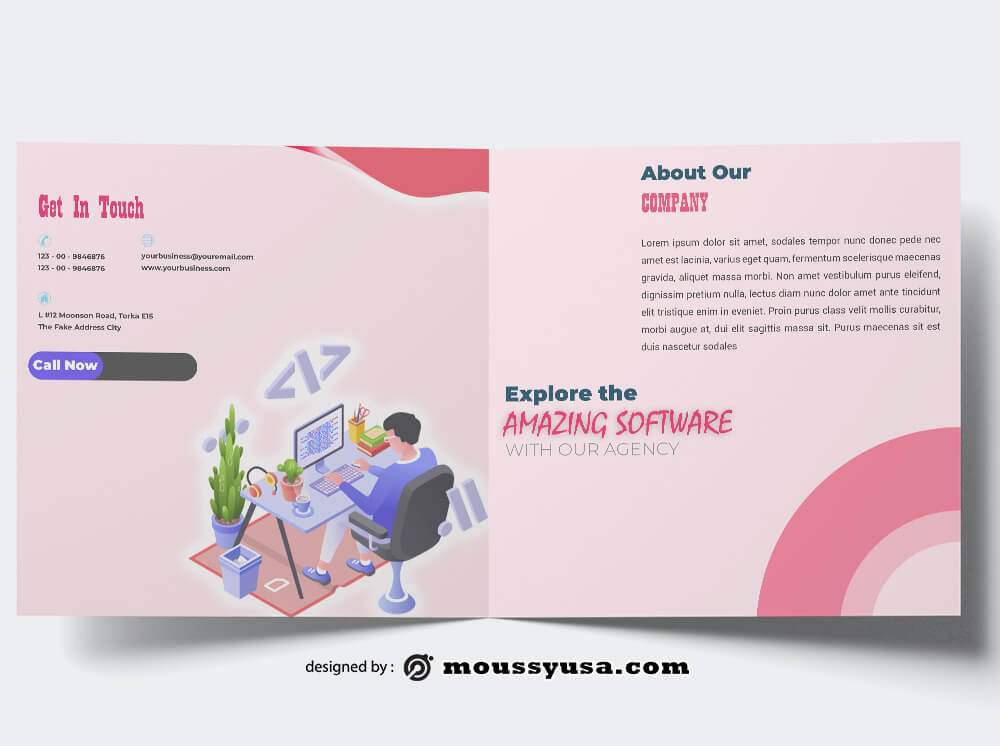 PSD templates For Software Company Brochure