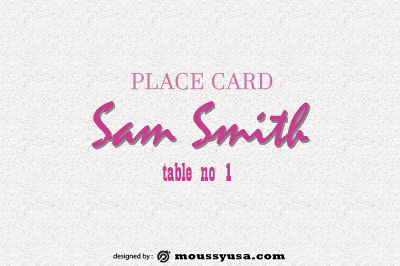 Place Card template for photoshop