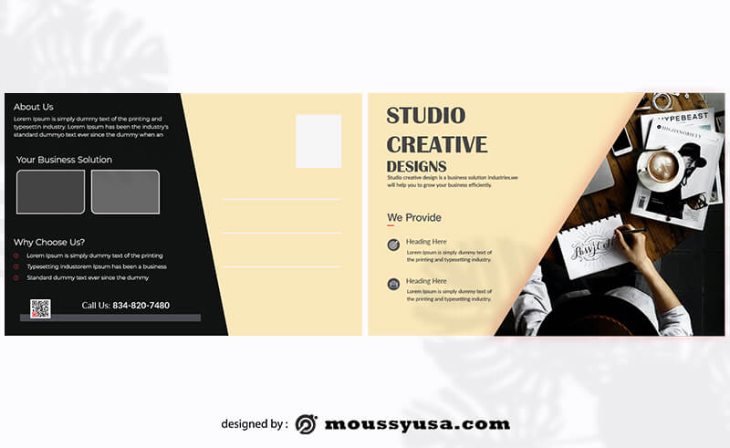 Post card free psd template