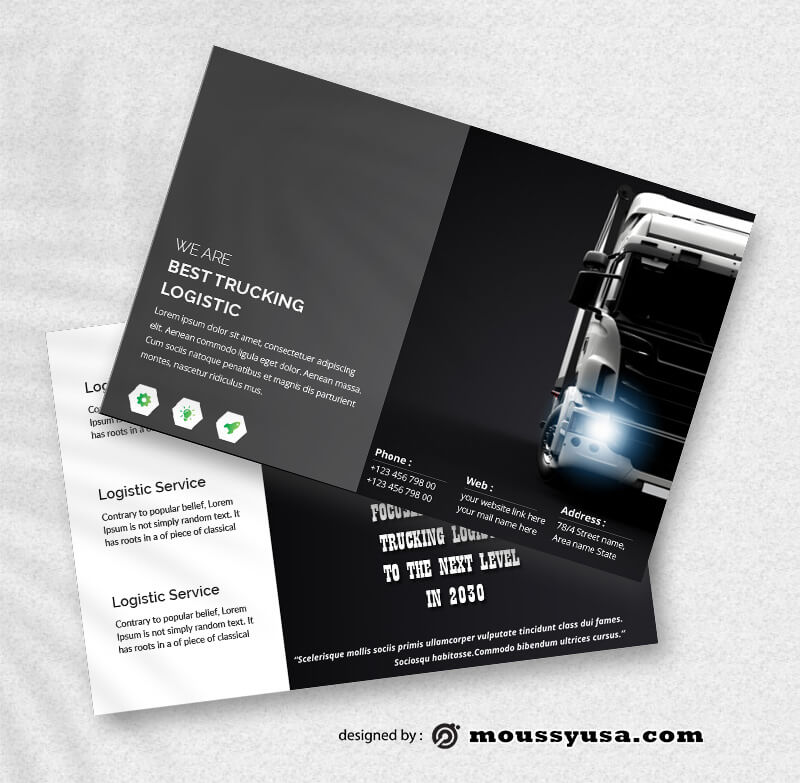 Sample Trucking Logistic Postcard templatess