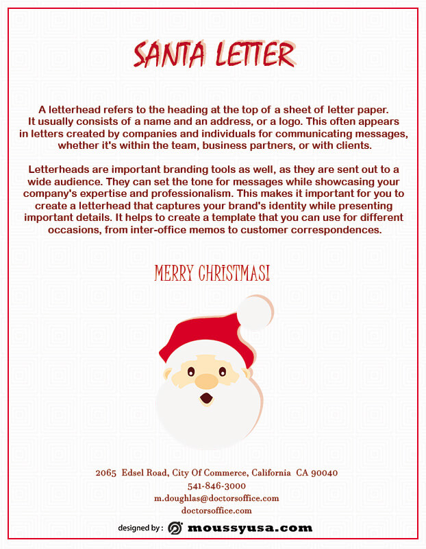 Santa Letter customizable psd design template