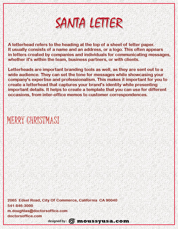 Santa Letter free download psd