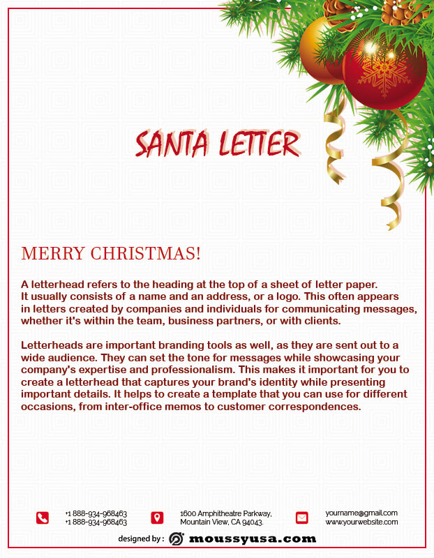 Santa Letter template for photoshop