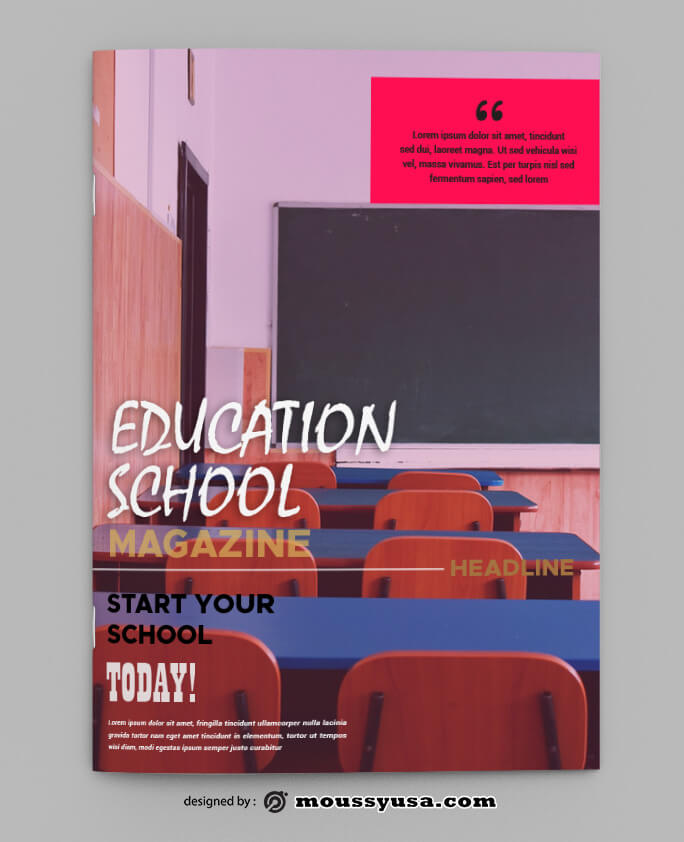 School Magazine Design PSD