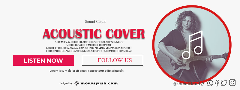 Souncloud Banner customizable psd design template