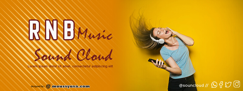 Souncloud Banner template free psd