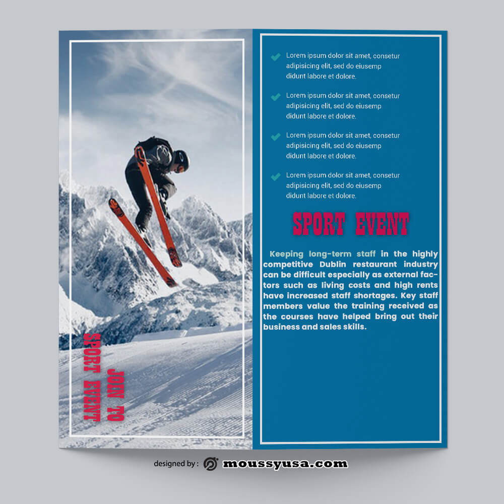 Sport Event Brochure templates Example