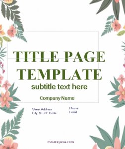 10+ Printable Title Page Templates Ideas | Mous Syusa