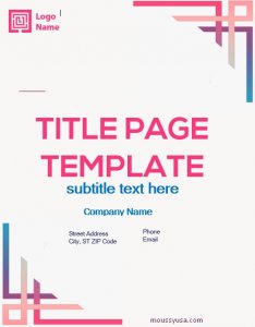 10+ Printable Title Page Templates Ideas | Mous Syusa