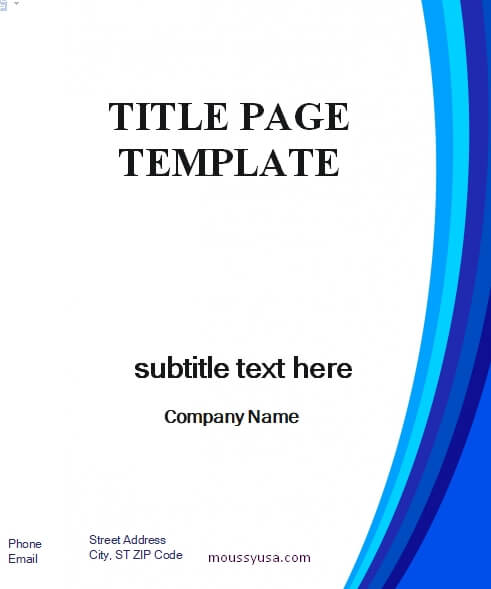 Title Page In Word Free Download Mous Syusa