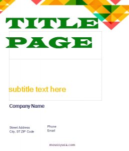 10+ Title Page Template | Mous Syusa