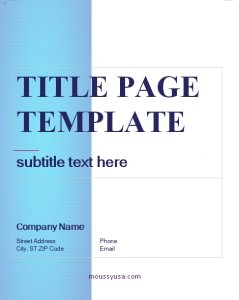 10+ Title Page Template | Mous Syusa