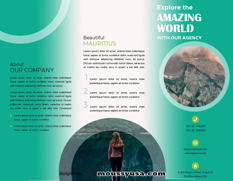 10+ Printable Travel Brochure psd template free | Mous Syusa