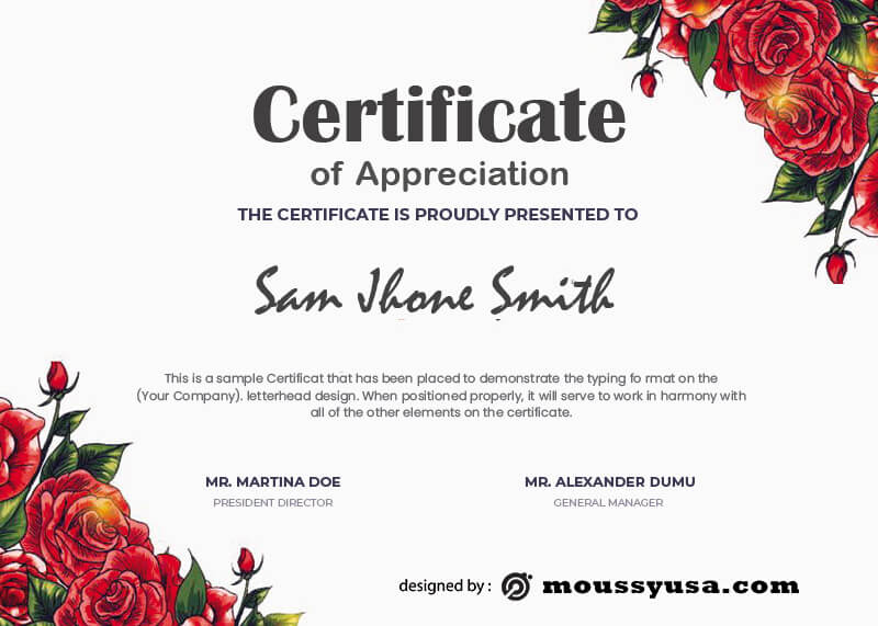 award certificate free psd template