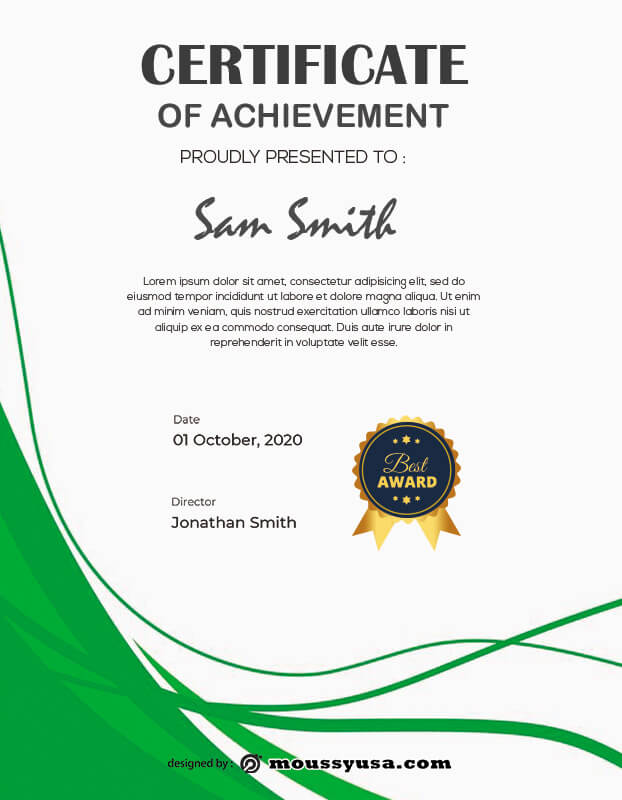 award certificate in photoshop